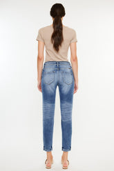Kancan High Rise Distressed Mom Jeans - Trendy & Comfortable Denim